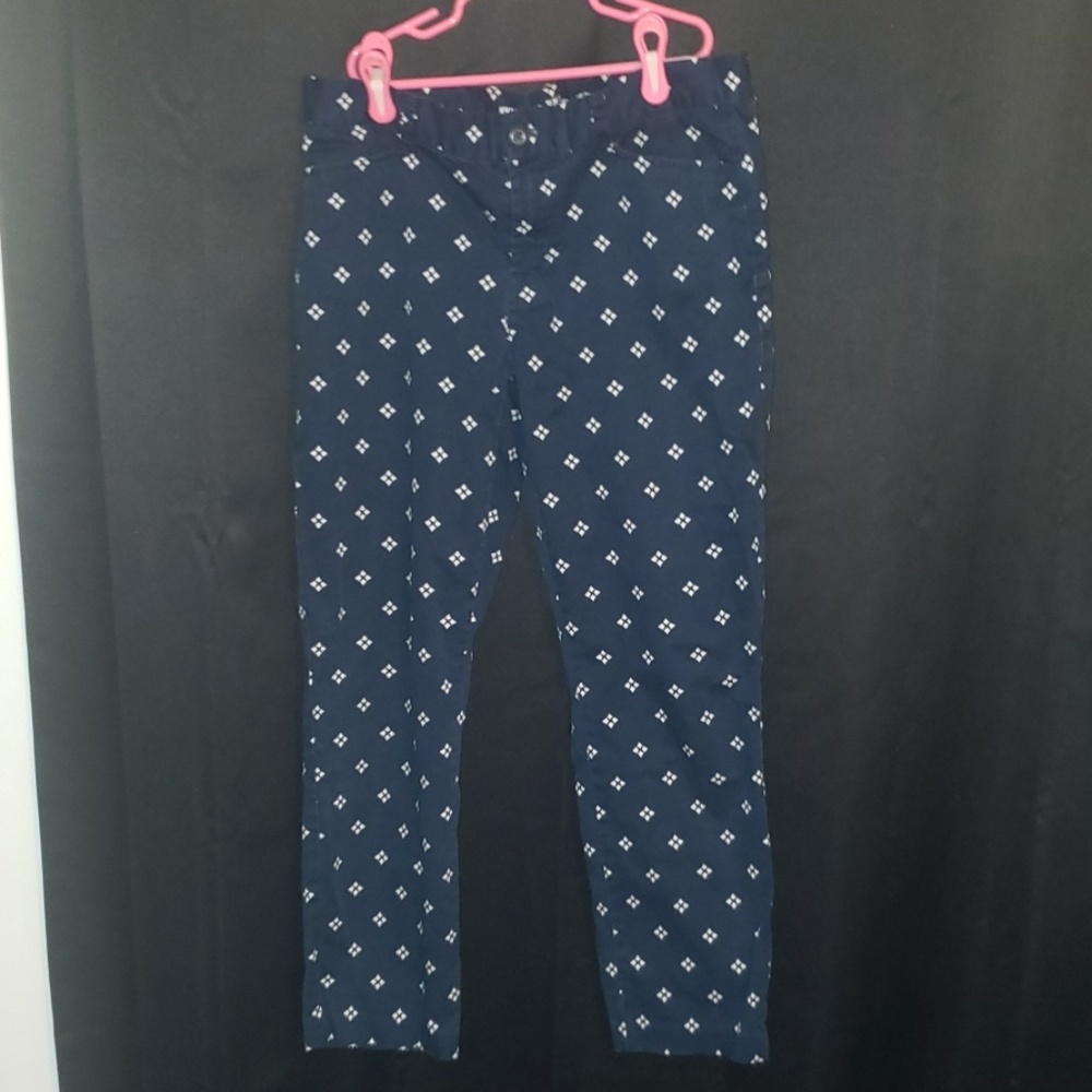 Navy Blue Patterned Pants